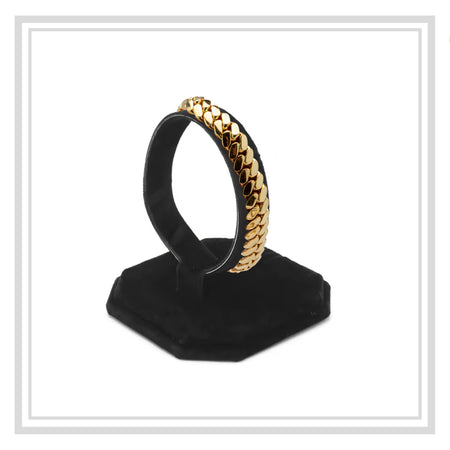 Miami Cuban Link Chain Bracelet 14K Gold Premium Plated 10-24mm Men Jewelry 8.5 inch