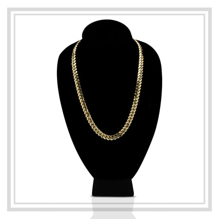 Miami Cuban Link Chain Necklace 14K Gold Premium Plated 10-24 mm Men Jewelry 24 inch