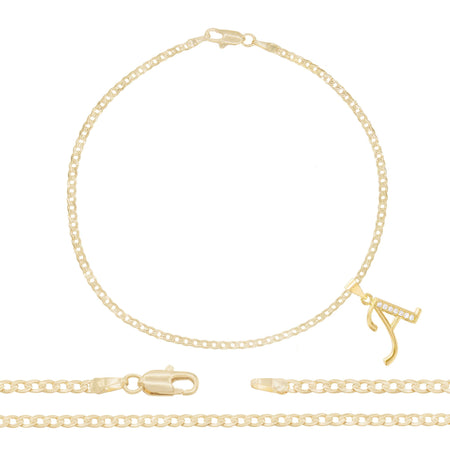 Initial Pendant Anklet Set