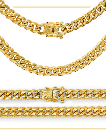 Cuban Link 14K Gold Plated Necklace 30" For Men