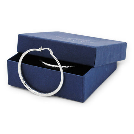 14K White Gold-Filled Hoop Earrings 50mm