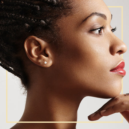 gold square studs