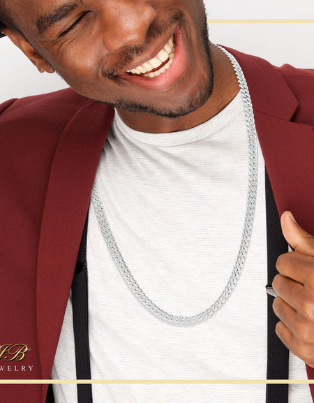 Silver Cuban Link Stainless Steel Necklace 30"