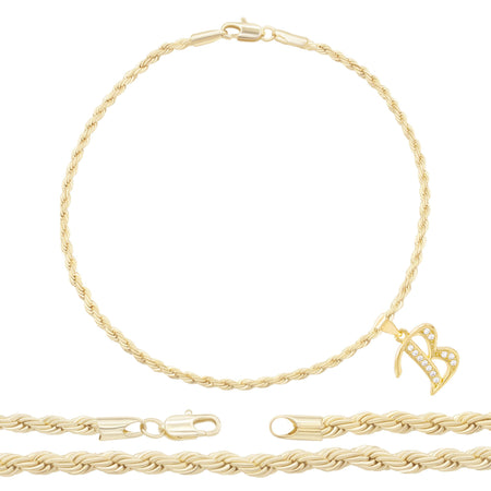 14K Gold Filled Rope Anklet