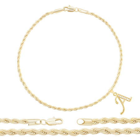Initial Pendant Anklet Set
