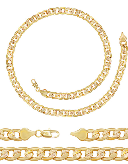 Diamond Cut Cuban Link 14K Gold Filled Necklace 24" 9 mm