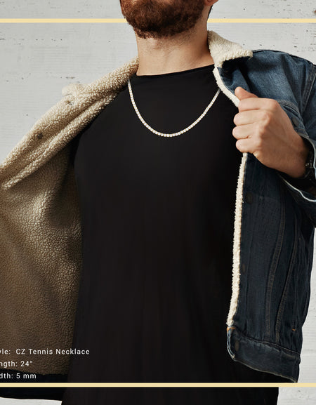 14K Gold Plated Tennis Chain Cubic Zirconia Necklace For Women 18" 20" 24"