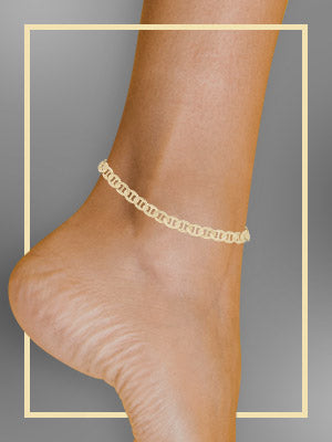 Solid 14K Real Gold Cuban Link Chain Anklet, Minimalist Ankle Bracelet For  Women – JewelHeart