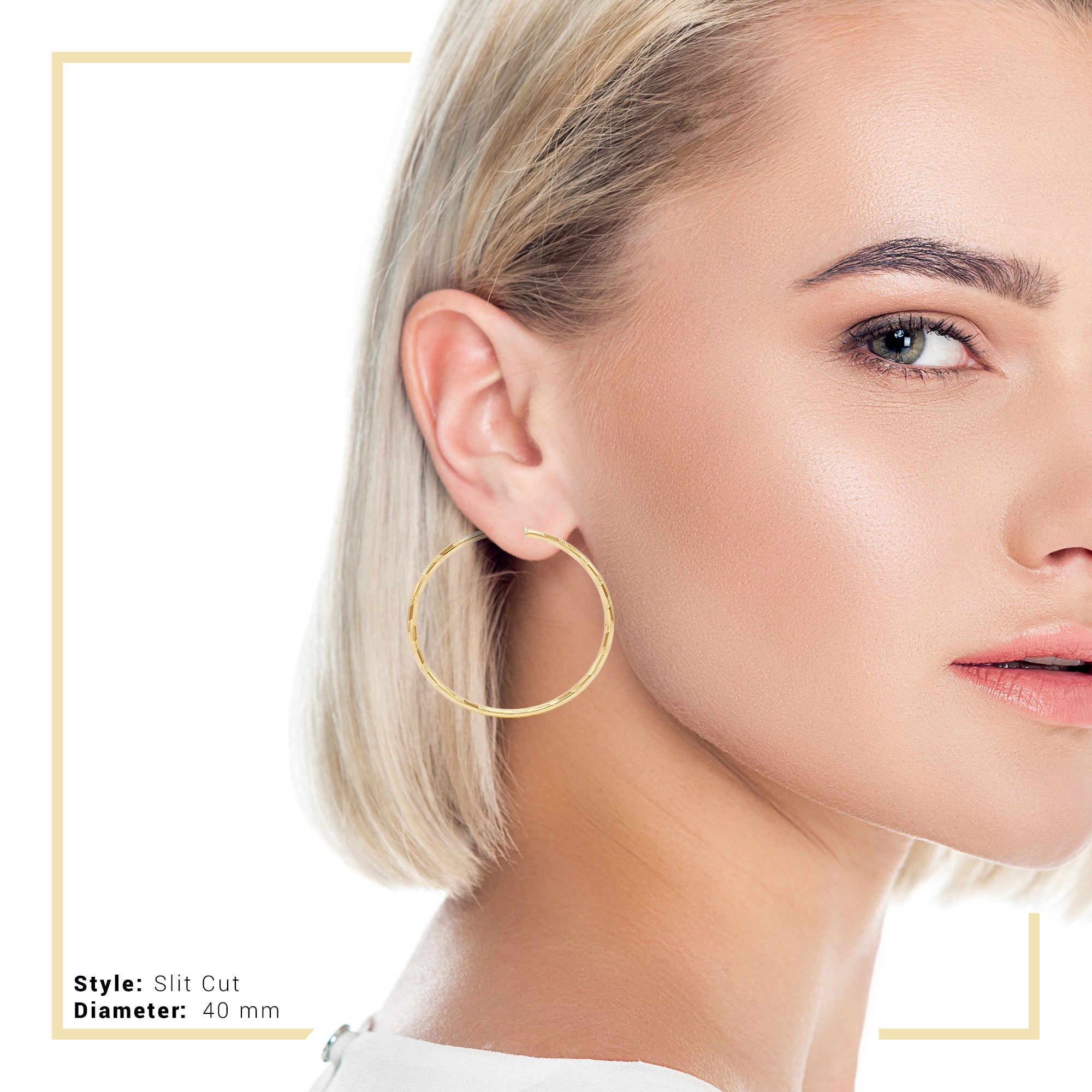 Slit Cut 14K Gold-Filled Hoop Earrings For Women 25 - 80 mm