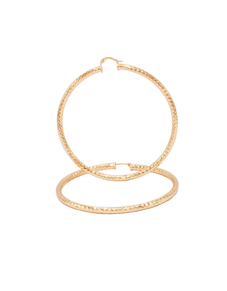 Tri Cut 14K Gold-Filled Hoop Women Earrings 4 mm Thick 25-80 mm