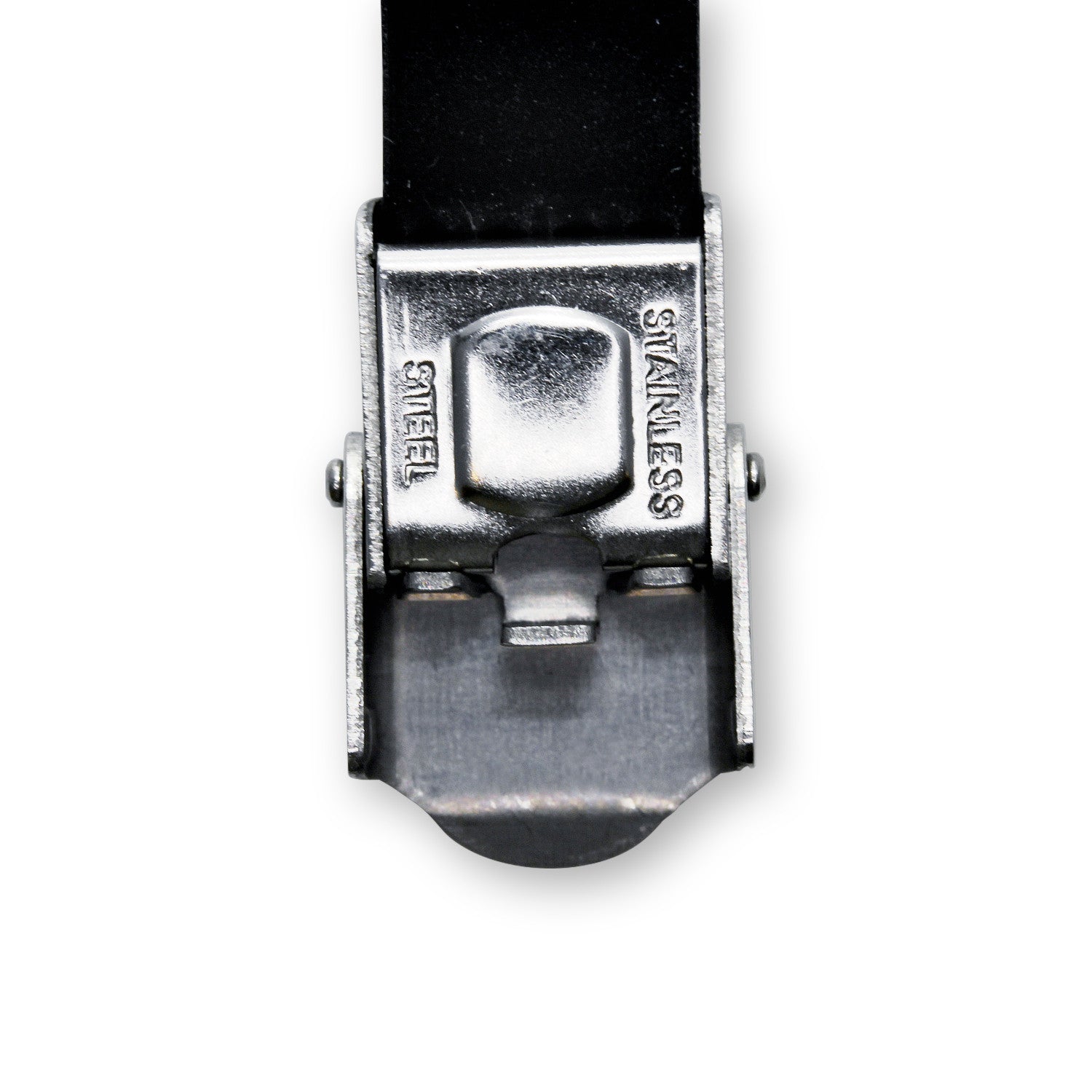 Stainless Steel Black Two Tone Design Rubber Bracelet