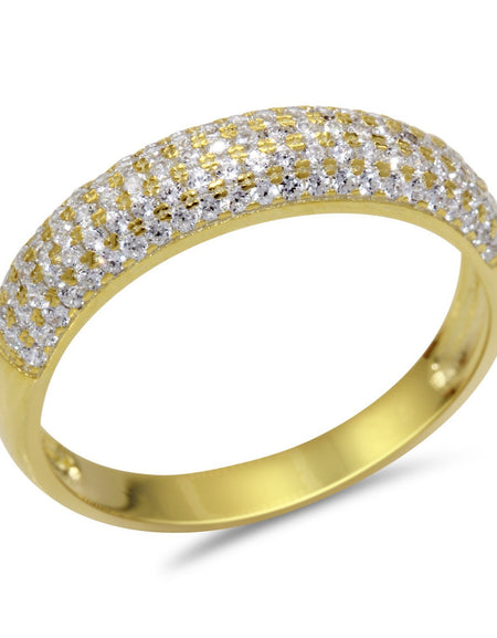 CZ 4mm Band Vintage White Gold Plated Sterling Silver Ring, Engagement Ring