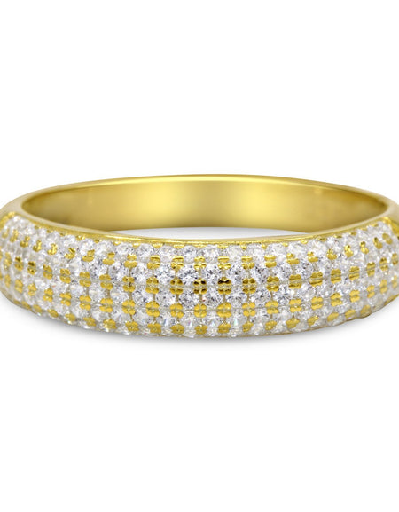 CZ 4mm Band Vintage White Gold Plated Sterling Silver Ring, Engagement Ring