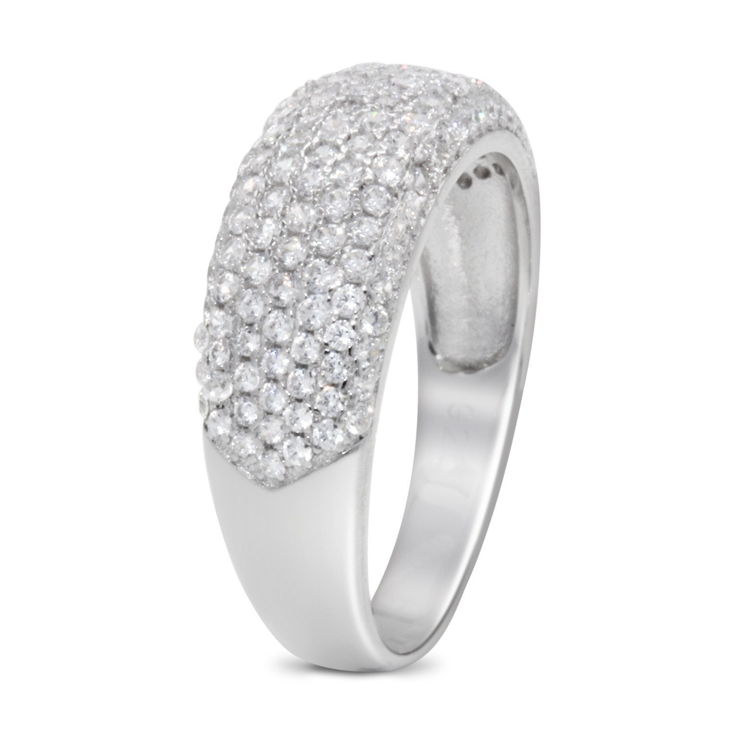 CZ 5mm Sterling Silver Plated Diamond Stimulant Band Engagement Ring