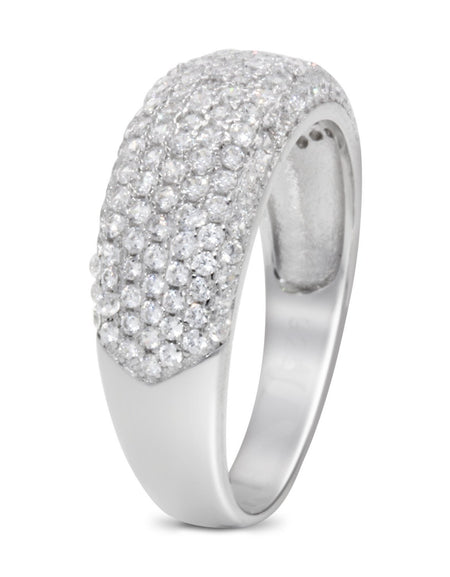 CZ 5mm Sterling Silver Plated Diamond Stimulant Band Engagement Ring