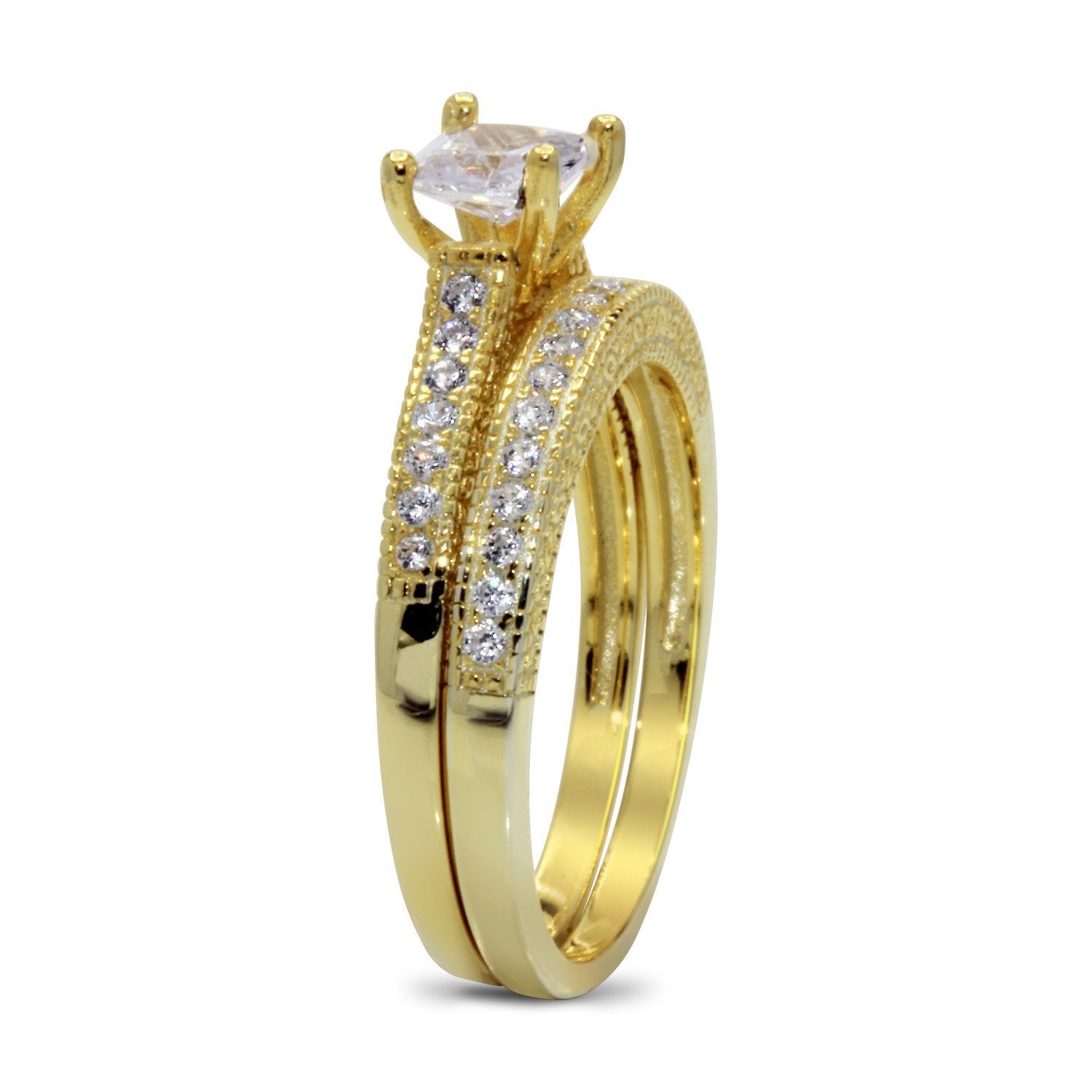 Cubic Zirconia Engagement/Wedding Ring Set