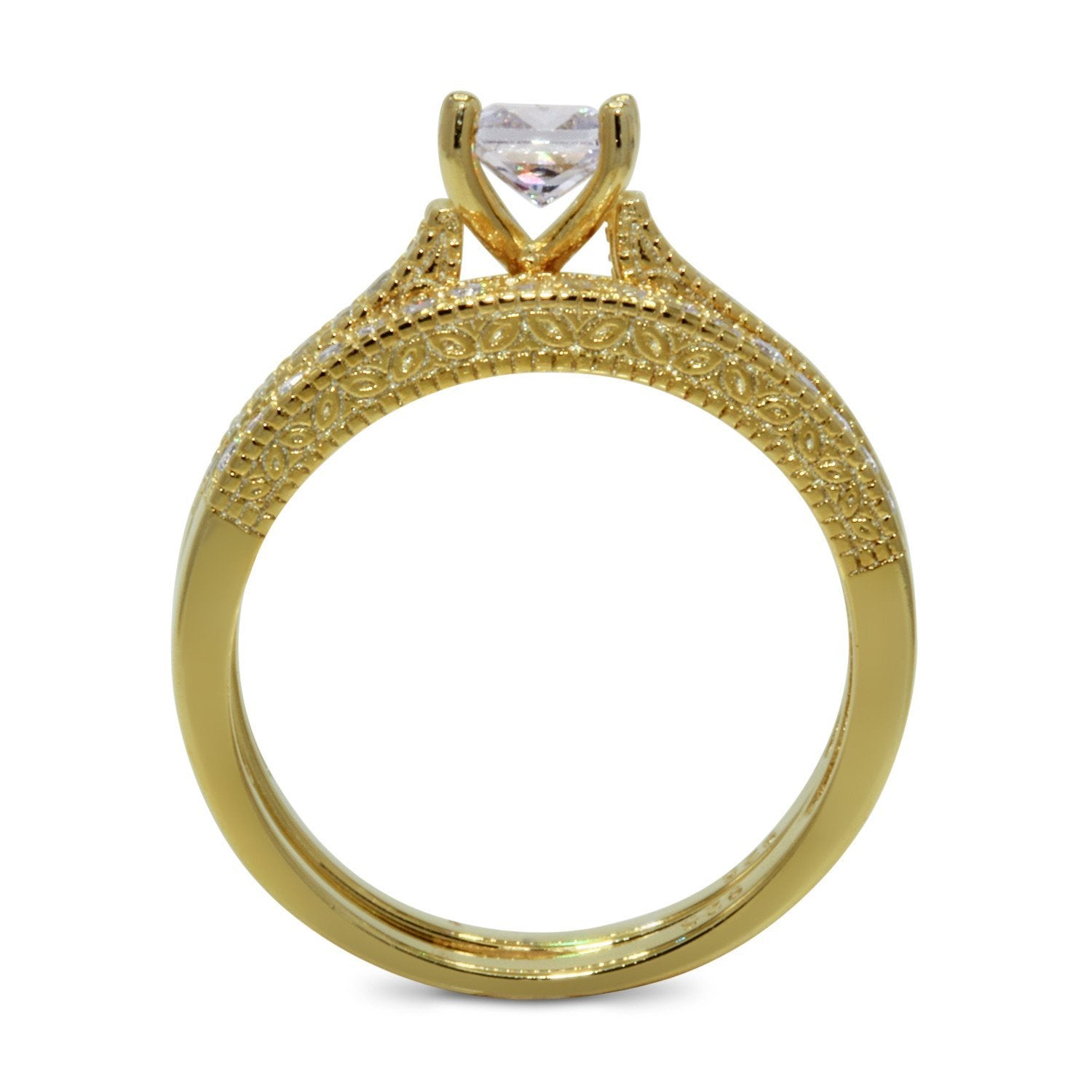 Cubic Zirconia Engagement/Wedding Ring Set