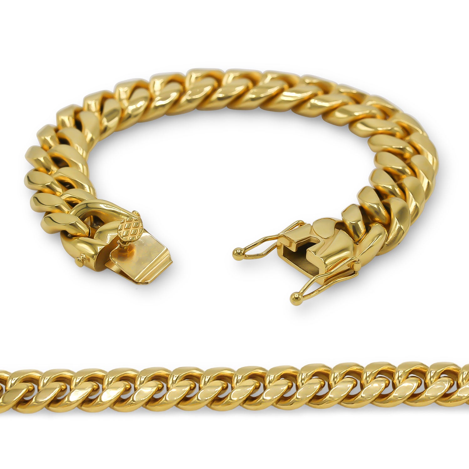 Jxlepe Miami Cuban Link Chain Bracelet 18K Gold 16mm India | Ubuy