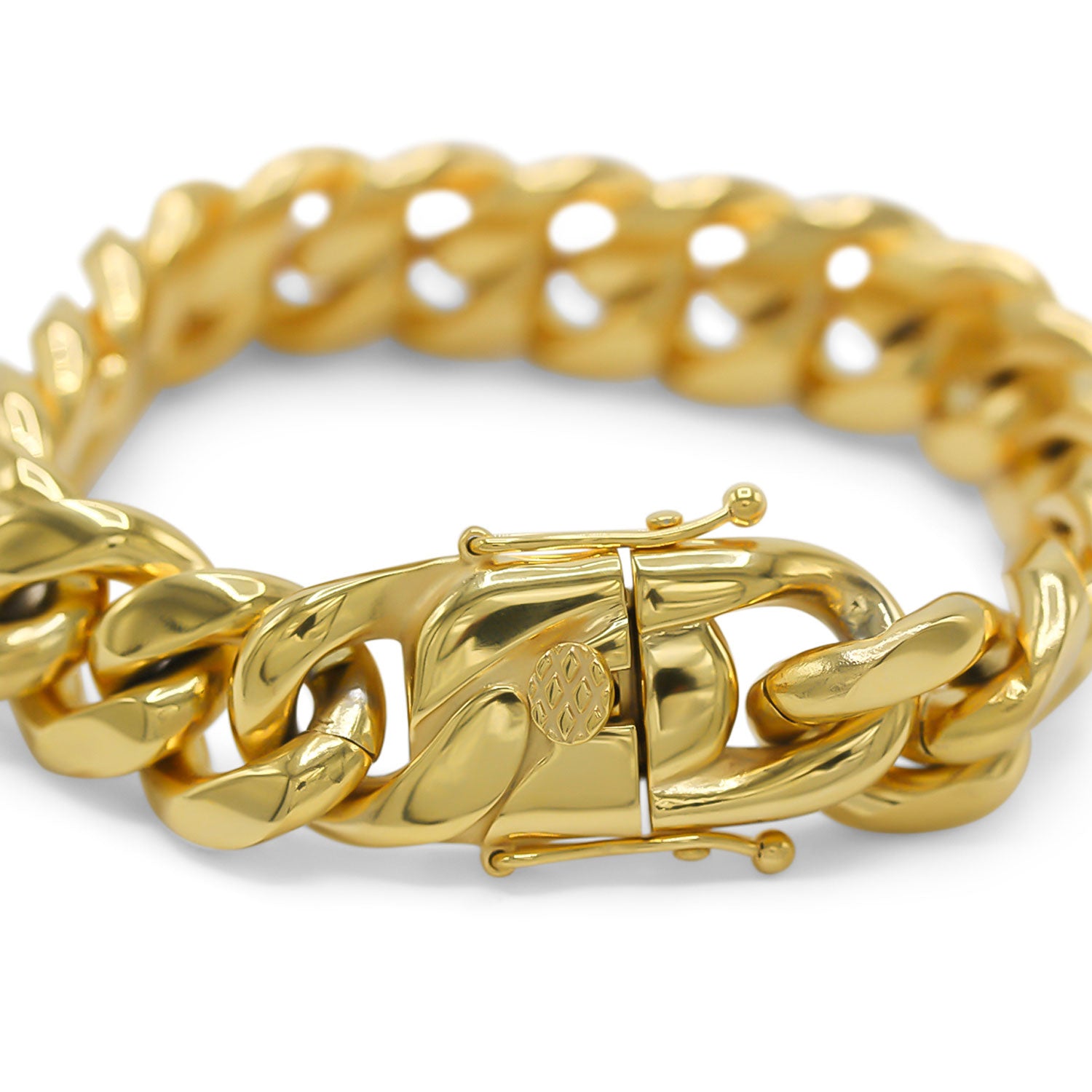 Men's 14k Gold Plated Figaro Chain Bracelet