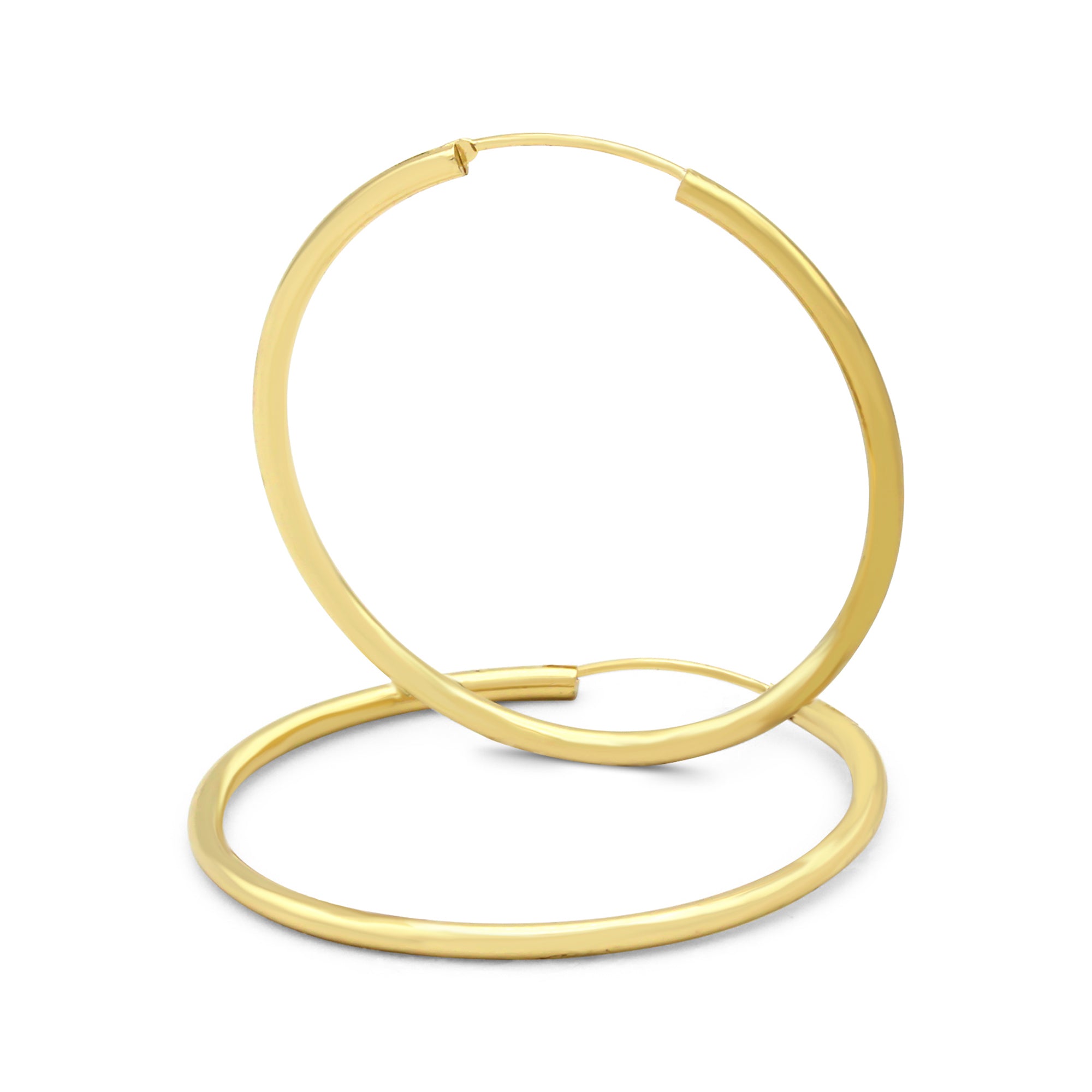 14K Gold Plated Hoop Women Earrings mm 25 70 mm 25 mm