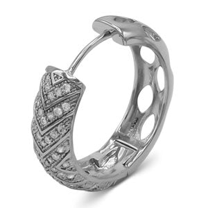 Cubic Zirconia Huggie Hoop Earrings Stainless Steel Hypoallergenic Women Cuffs