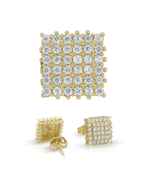 14K gold Filled CZ Square Stud Earrings