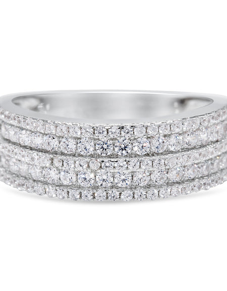 CZ 7mm Elegant Sterling Silver Plated Fashion Engagement Ring