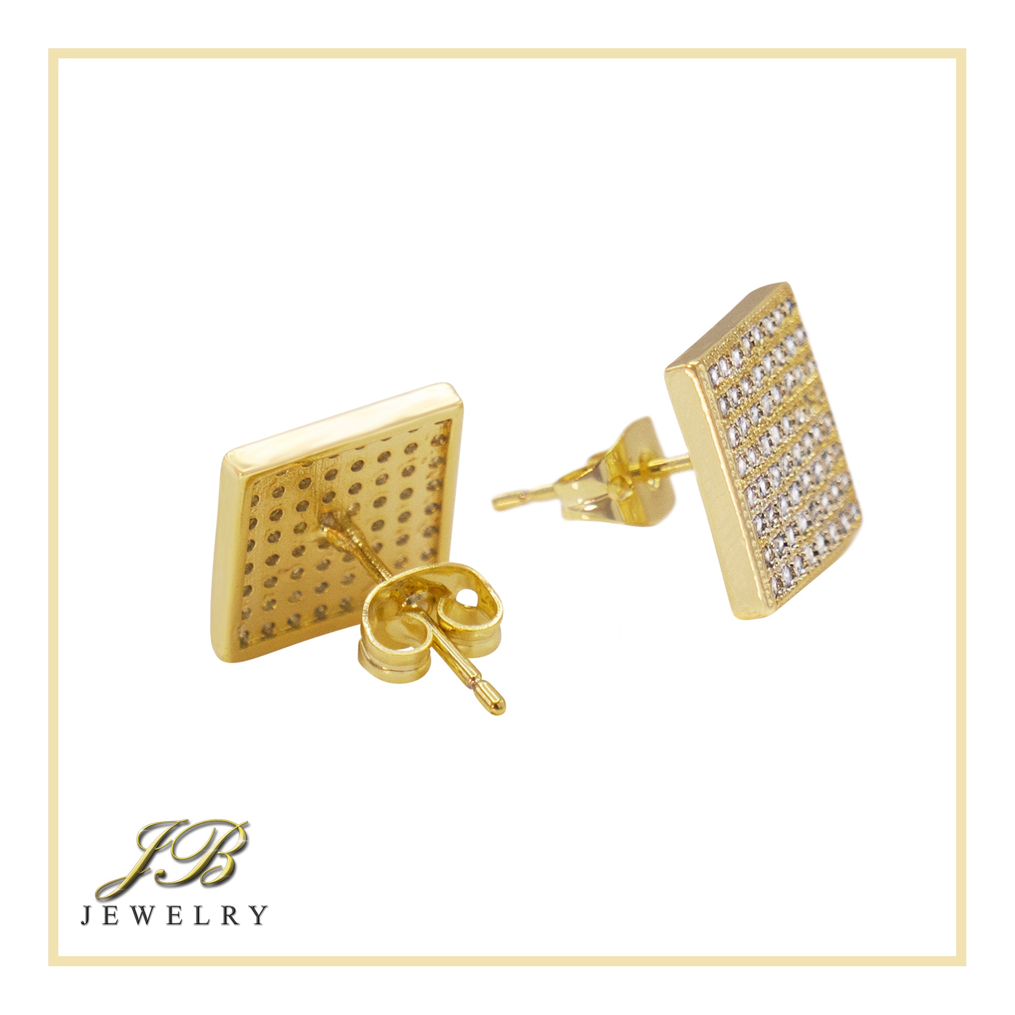Gold Polished Handmade Monalisa Stone Stud Earrings With Sarounding With  Pearls For Women