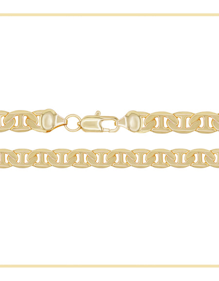 14K Gold Filled Mariner Chain Necklace 24" 6.8 mm