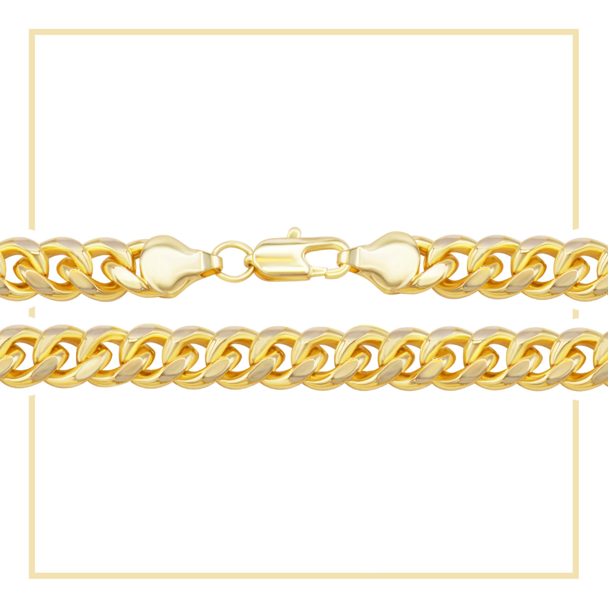 Cuban Link Chain 14K Gold Filled Bracelet 8.5" Lobster Claw Clasp Men Jewelry 6 mm 8 mm