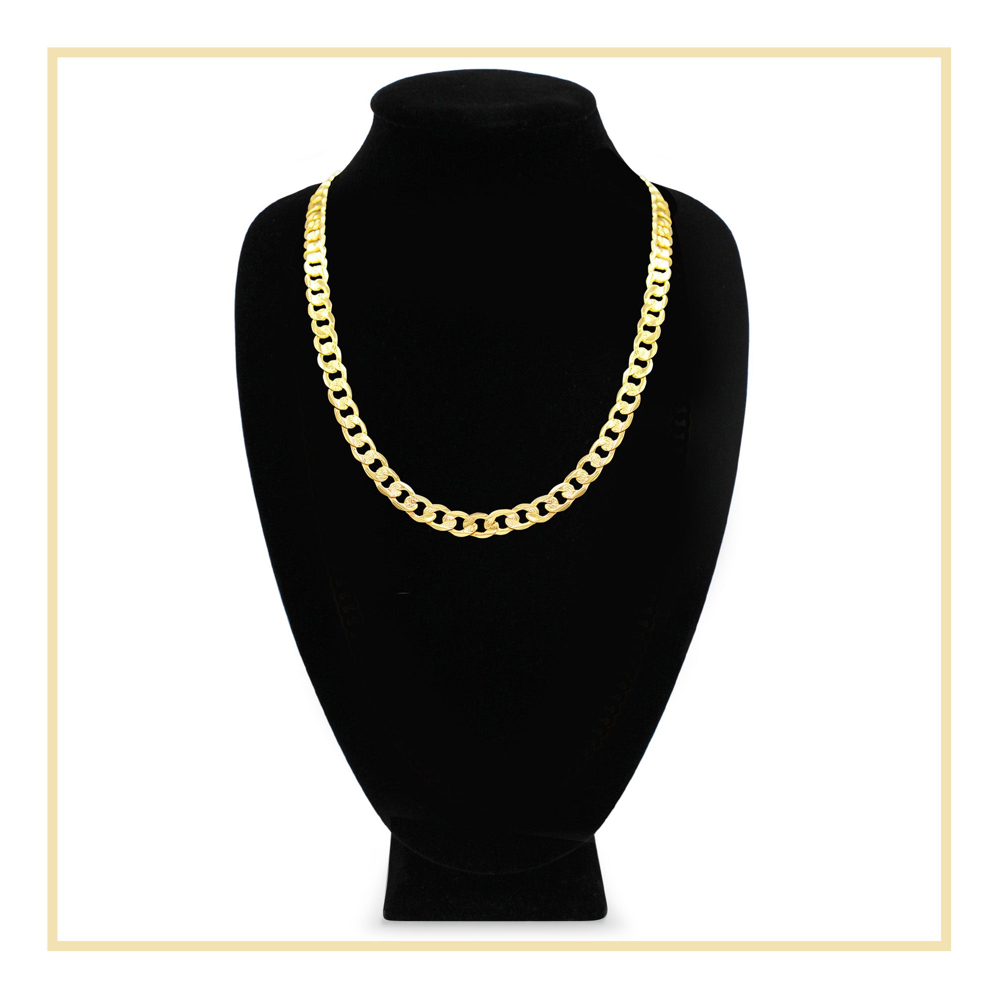 JB Jewelry Blvd Cuban Link Diamond Cut 14K Gold Filled Necklace 24 Chain and 8.5 Bracelet Jewelry Chain Set
