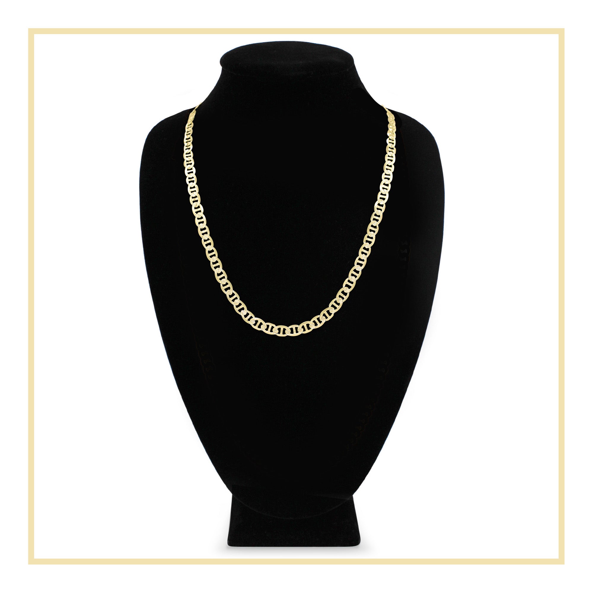 Diamond-Cut 14K Gold Filled Mariner Chain Necklace 24" 7 mm