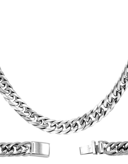 Miami Cuban Link Silver Necklace Double Link