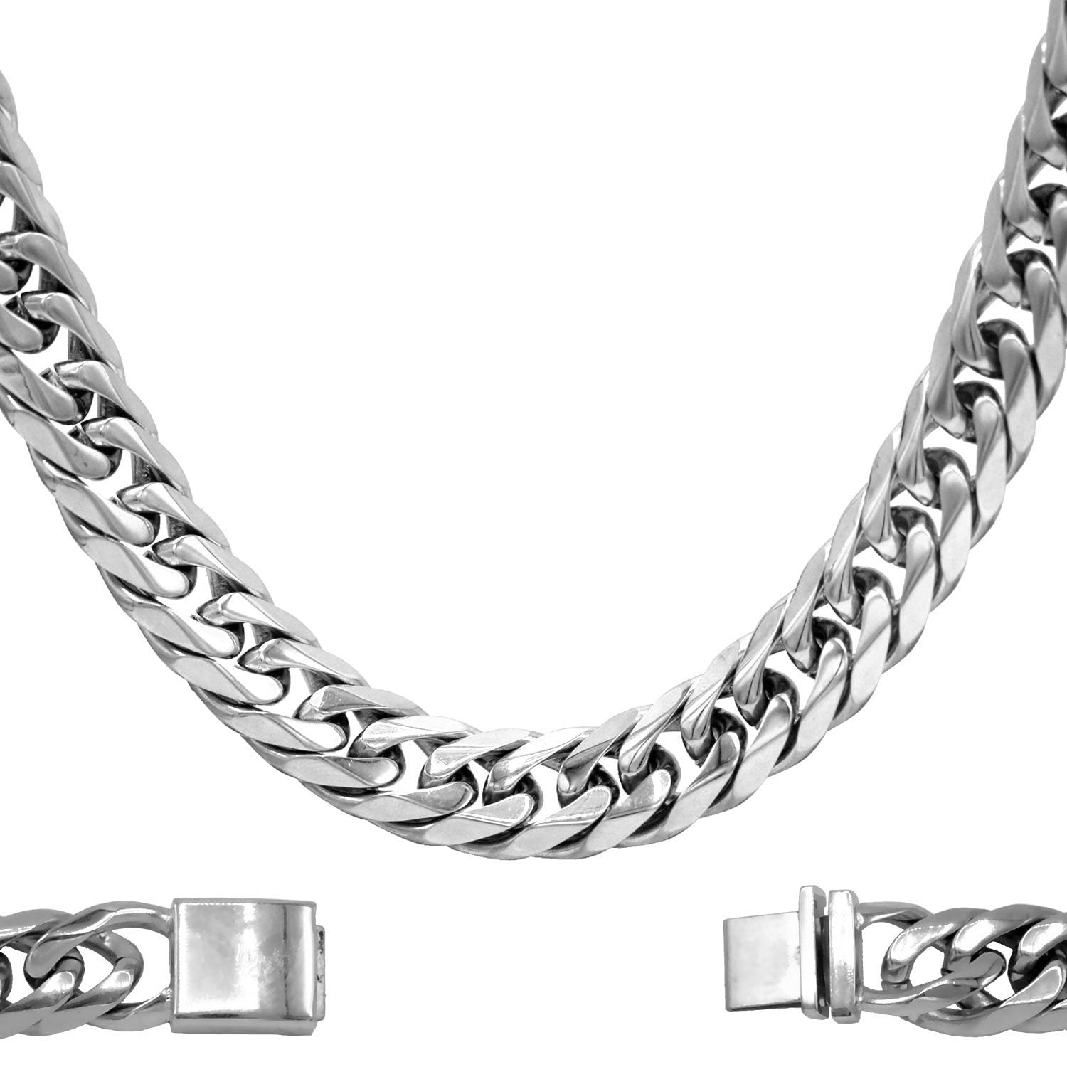 Miami Cuban Link Silver Necklace Double Link