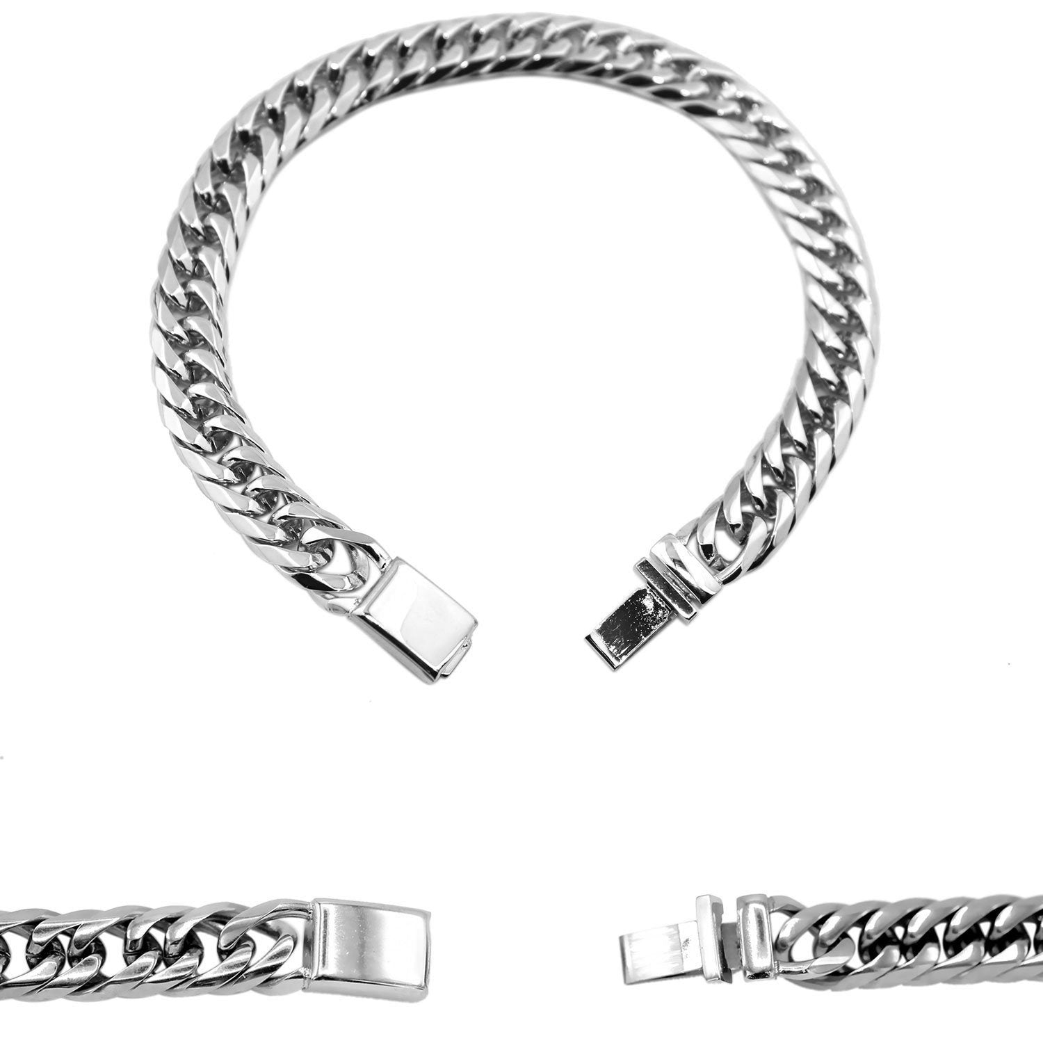 Buy Steelmeup Stainless Steel Simple Curb Cuban Link Chain Bracelet for Men  Boys 8mm 8inch at Amazon.in
