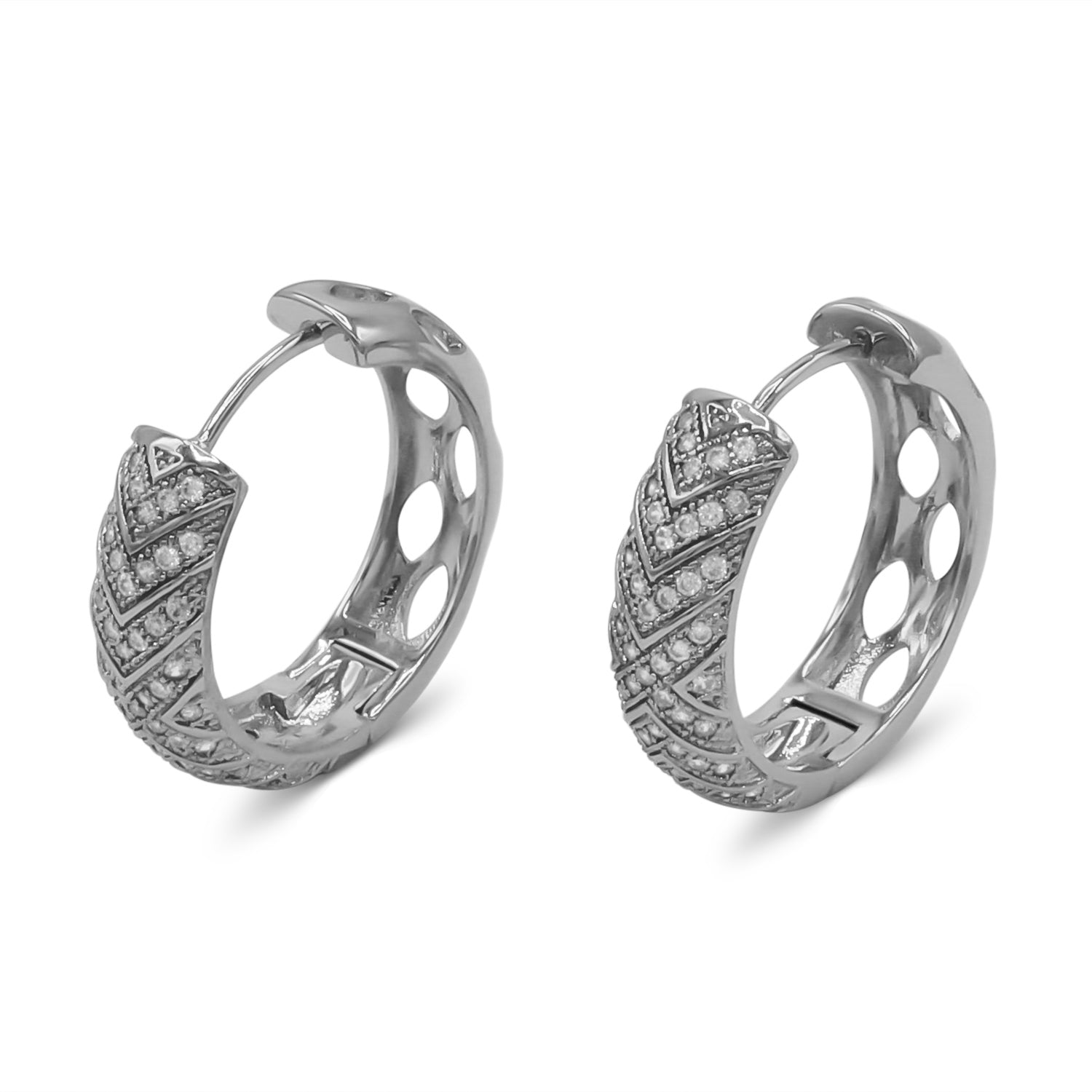 Cubic Zirconia Huggie Hoop Earrings Stainless Steel Hypoallergenic Women Cuffs