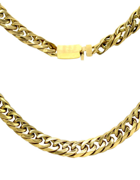 Miami Cuban Link 18k Gold Plated Necklace Double Link Chain