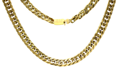Miami Cuban Link 18k Gold Plated Necklace Double Link Chain