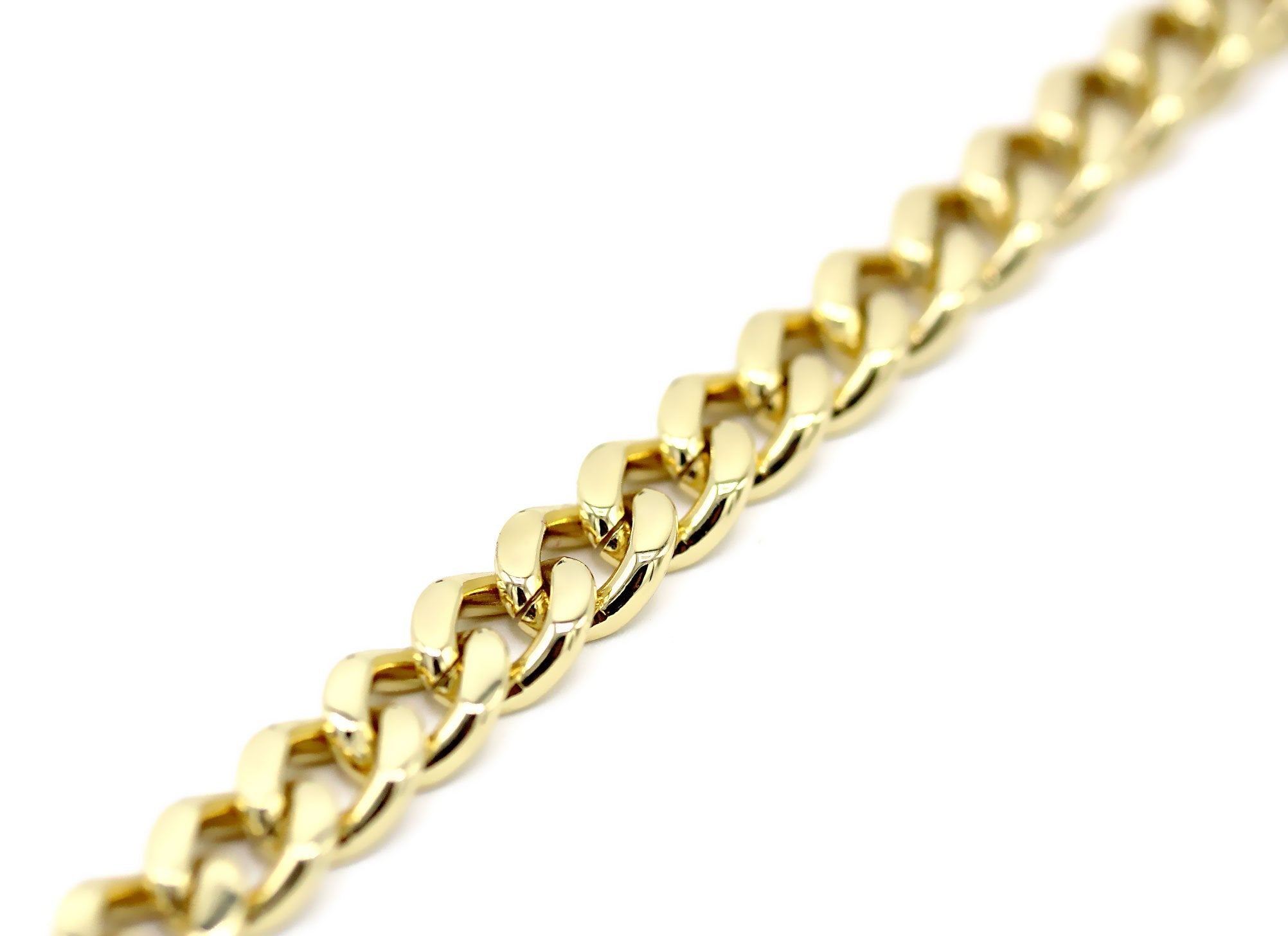 Miami Cuban Link Chain Bracelet 18k Gold Plated Stainless Steel Men Jewelry
