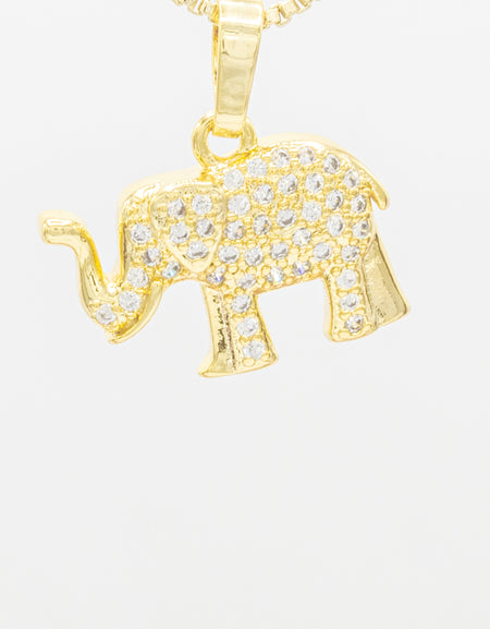 Elephant Cubic Zirconia Pendant 14K Gold Filled Women Fashion Jewelry