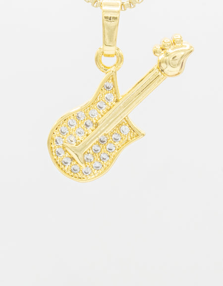 Guitar Cubic Zirconia Pendant 14K Gold Filled Women Fashion Jewelry