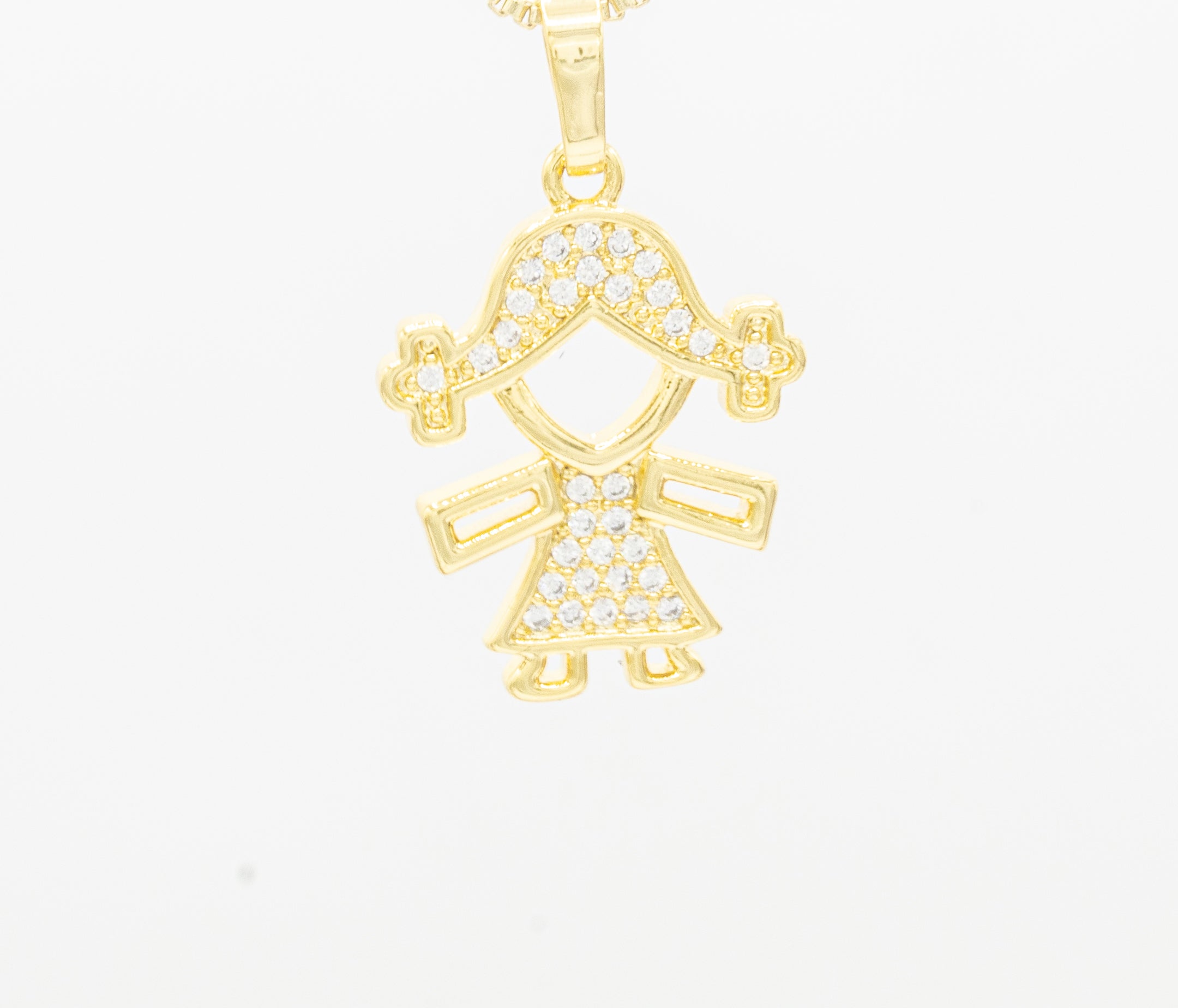 Girl Cubic Zirconia Pendant 14K Gold Filled Women Fashion Jewelry