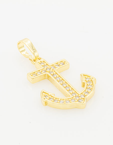 Cubic Zirconia Anchor Cross charm