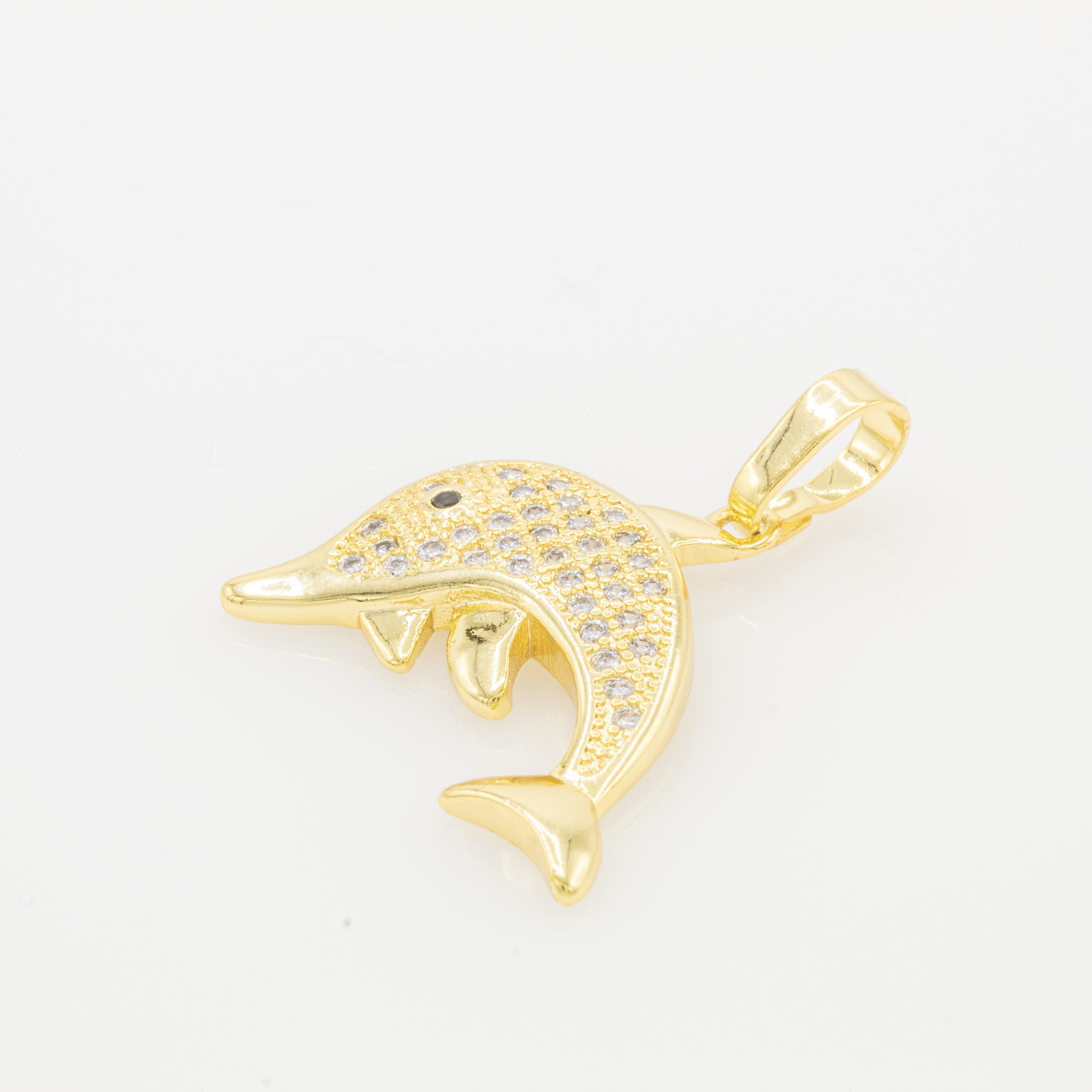Dolphin Cubic Zirconia Pendant 14K Gold Filled Women Fashion Jewelry