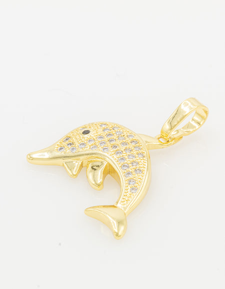 Dolphin Cubic Zirconia Pendant 14K Gold Filled Women Fashion Jewelry