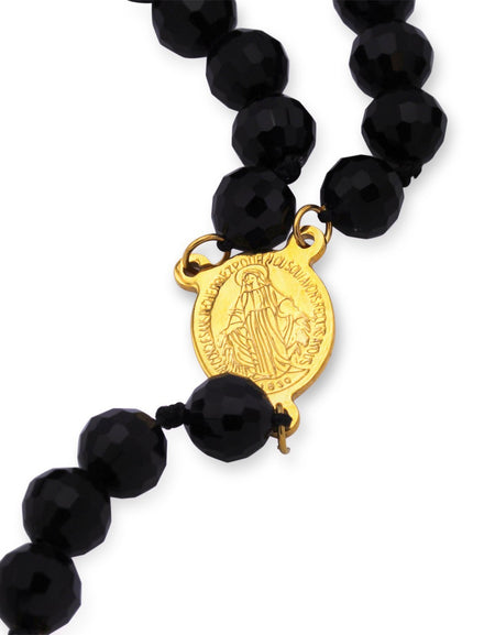 Fancy Rosary Necklace Five Decade Catholic Prayer Acrylic Beads Crucifix Pendant