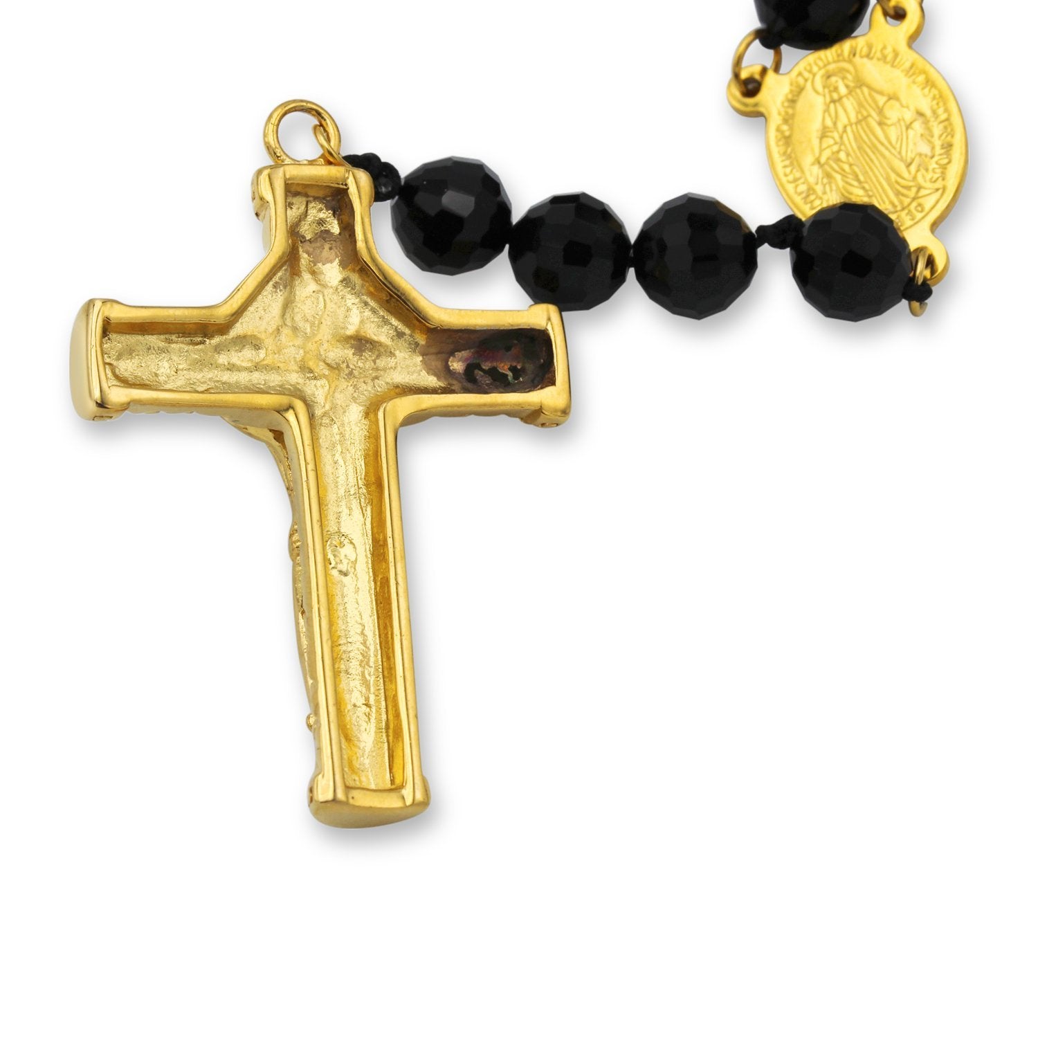 Fancy Rosary Necklace Five Decade Catholic Prayer Acrylic Beads Crucifix Pendant