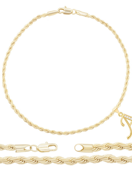 Initial Pendant Anklet Set