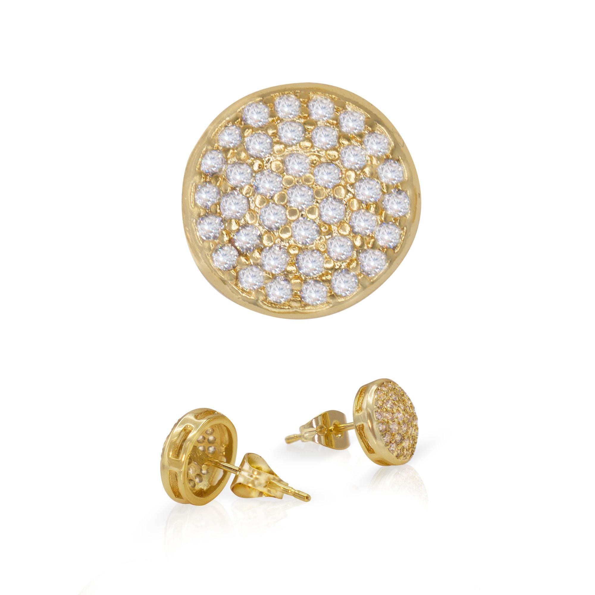 Clearance Items|gold-color Cubic Zirconia Stud Earrings - Round Clearance  Jewelry For Women