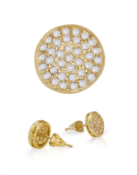 14K gold Filled CZ Round Stud Earrings